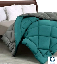 SIE STORE 250 GSM Luxury Premium Microfiber Soft Reversable DOUBLE BED (90*100 INCH) All Season Comforte_Blanket/RAJAI/Quilt(Sea Green & Grey) - Sea Green/Grey, Pack of 1, 90×100inch, Microfiber